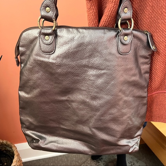 Roxy Large Tote Never Full Purse Bag Unique Vegan Leather - Picture 4 of 9